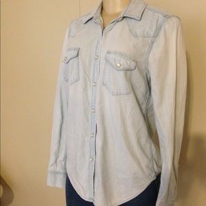 Gap 1969 Women's Pearl Snap Button Down Shirt Sz S